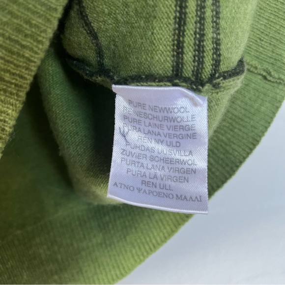 Burberry Sweater sz Medium Green Checks lime and khaki Short sleeve Pure Wool - Picture 5 of 7